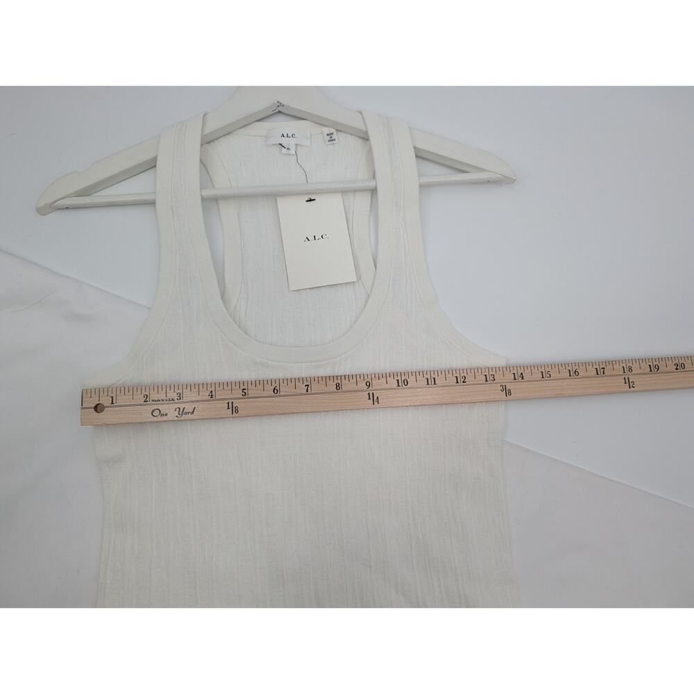 NWT A.L.C. Iris Racerback Cotton Blend Tank Top Bright White XL Stretchy - Picture 4 of 7